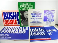 Lot of Presidential Campaign Signs - Bush Carter