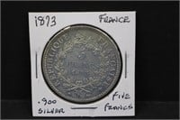 1873 France Five Francs