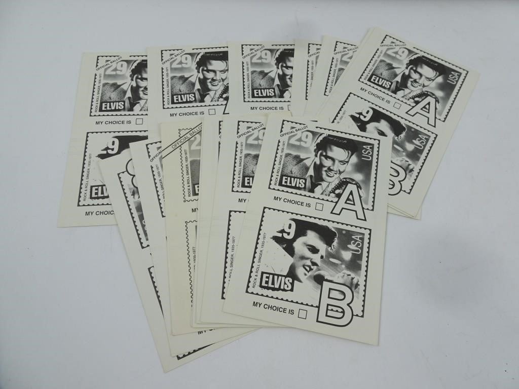 Lot of 15 Elvis Stamp Ballot Postcards