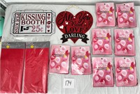 Assorted Valentine Decor (Signs, Balloons)