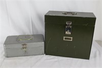 Pair of Antique Lockable Filing Boxes