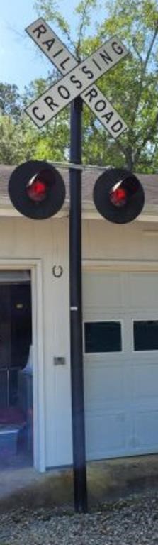 RAILROAD CROSSING SIGN AND LIGHTS
