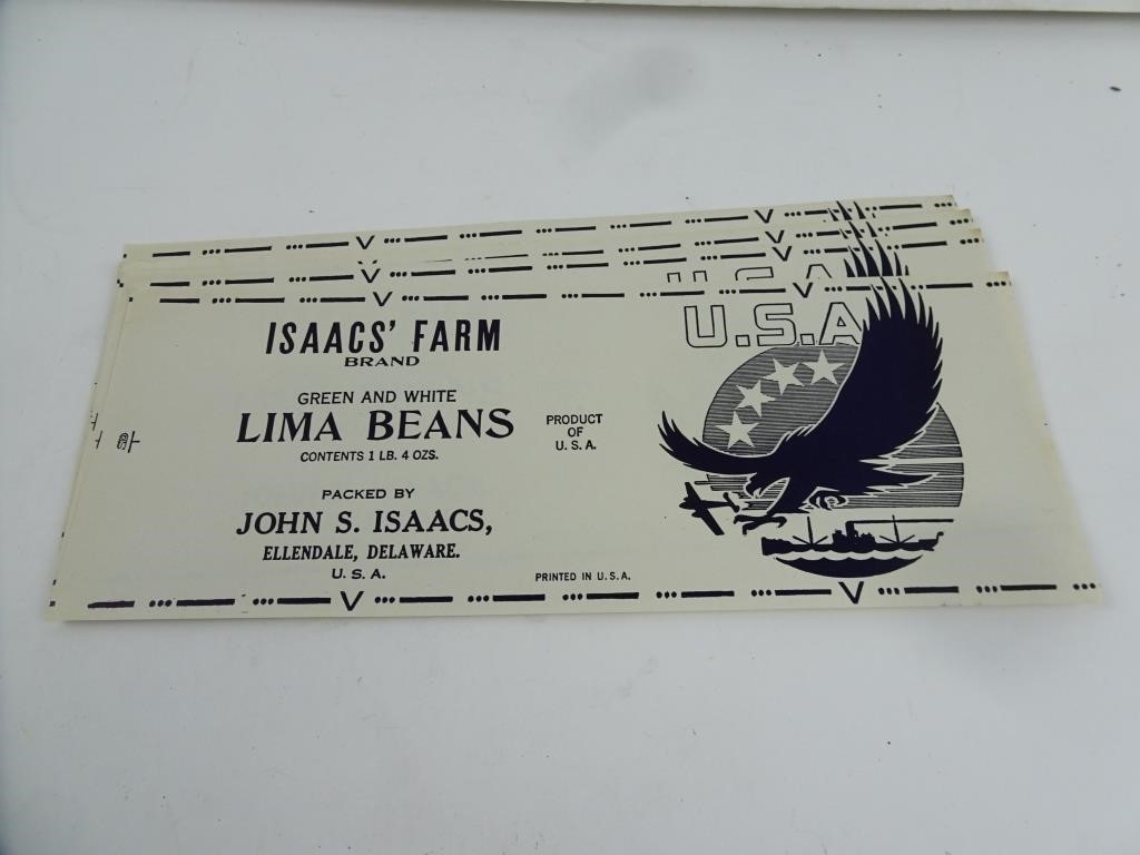 Lot of 11 Unused WW2 Era Isaacs Farm USA Lima