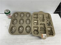 Baking molds includes eggs and truck molds