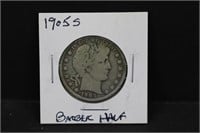 1905S Silver Barber Half Dollar