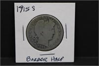 1915S Silver Barber Half Dollar