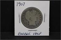 1907 Silver Barber Half Dollar