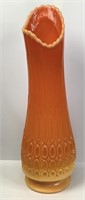 Mid-Century L.E. Smith Orange Swung Glass Vase