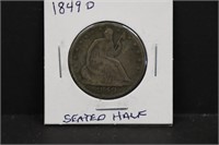 1849 D Silver Seated Half Dollar