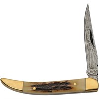 Damascus Toothpick Stag Handle Knife