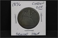 1876 Carson City Silver Seated Half Dollar