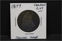 1877 Carson City Silver Seated Half Dollar