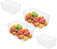 16in Freezer Wire Organizer Baskets  White 4