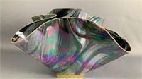 Vintage Iridescent Oil Slick Art Glass Sculpture