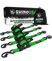 (new)1pack Rhino USA Retractable Ratchet Tie Down