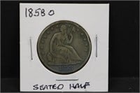 1858 O Silver Seated Half Dollar