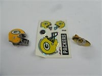 Lot of 3 Packers Items - 50 Years Tie Bar Pewter