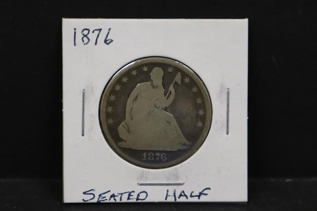1876 Silver Seated Half Dollar