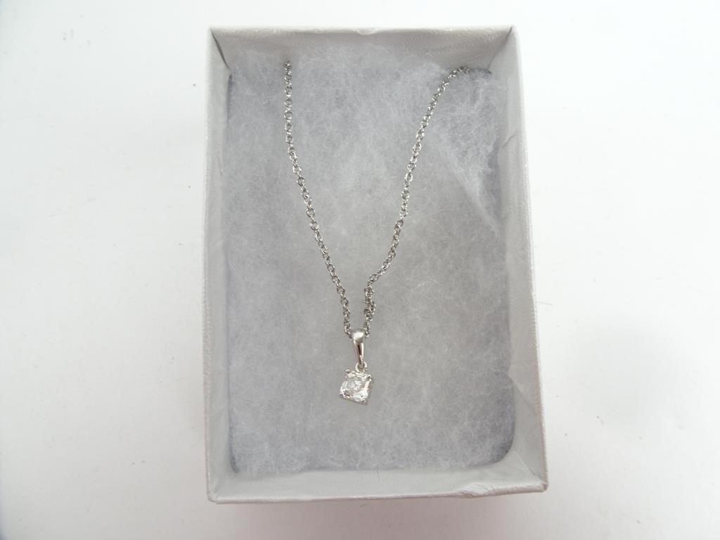 Sterling Silver 20" Chain with Cubic Zirconia