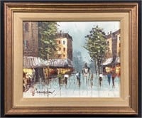 Scenic Street Scene Oil Painting by Morgan