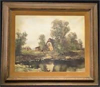 Village Original Oil Painting By Klein 68112P
