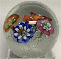 Vintage Flowers In Bubbles Paperweight