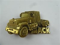 1980 Baron Buckles Mack Truck Brand Brass Belt