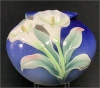 Franz Porcelain Blue & White Lily Vase XP1887