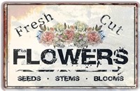 (Sealed/New) Tin Signs Fresh Cut Flowers