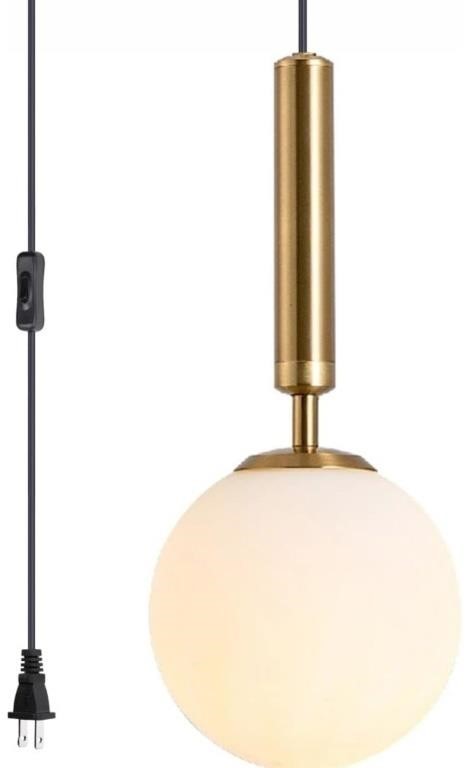 (new)KCO Modern Gold Globe Pendant Lamp Plug in
