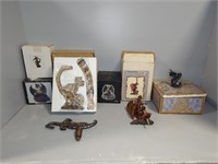 DRAGON THEMED STATUES, KNIFE, COLLECTIBLES