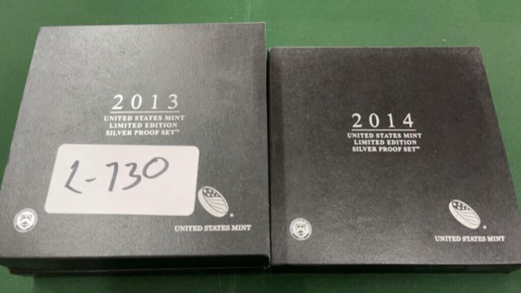 2013 & 2014 US Mint Ltd. Edition Silver Proof Set