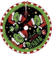 (Dirty - 48 Inches) Christmas Tree Skirt  Grinch