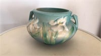 Roseville iris aqua pottery 3 inch