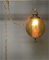 MCM Gothic Optical Amber Glass Sway Lamp