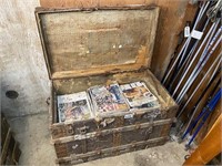As Is Travel Trunk & Magazines, 36X22X 25"T