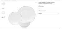 Pique Gold Rim Porcelain 18 Piece Dinnerware Set