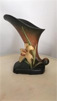 Roseville brown zephyr lily pottery vase
