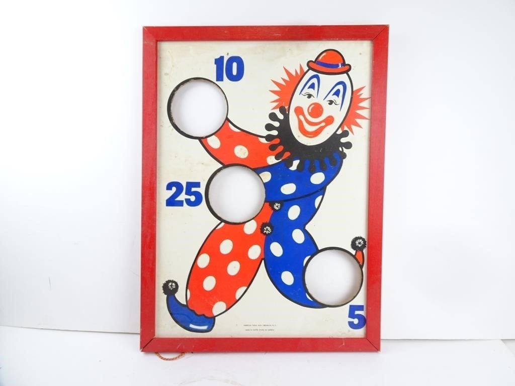 Vintage American Visual Aids Clown Throwing Game