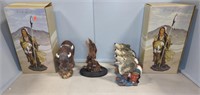 NATIVE AMERICAN/ INDIAN & WILDLIFE STATUES