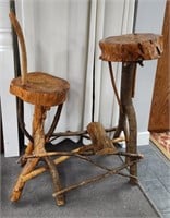 Handmade Rustic Log & Twig Desk & Chair