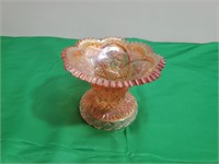 Vintage Marigold Amber Luster Carnival Glass