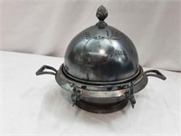 Antique Meriden Silver Plate Domed Butter Dish