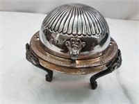 Victorian F.B. Rogers Silver on Copper Butter Dish