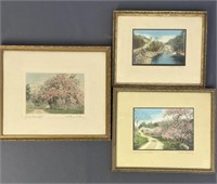 3 Hand Tinted Photographs by Wallace Nutting