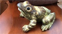 McCoy handpainted pottery frog 9in long