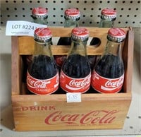 COCA-COLA WOOD SIX PACK BOTTLE CARRYING CASE