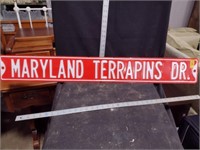 Maryland Terrapins Drive Red Metal Sign