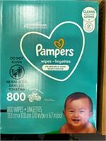2 Cases Pampers Fragrance Free Wipes; 800 Per Case
