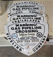 3  METAL TRAILBLAZER GAS PIPELINE WARNING SIGNS